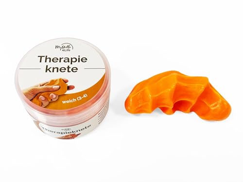 Premium Therapieknete weich orange | DBT Skills Anti Stress | 50g zur Förderung von Achtsamkeit und Stressregulation | Gegen Anspannung und für mehr Beweglichkeit | geruchsfrei vegan Premiumqualtiät