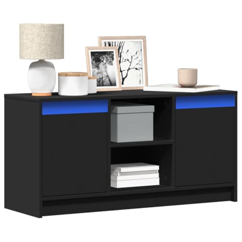 Woonisher TV-Schrank mit LED-Beleuchtung Schwarz 100x34x50 cm tv Schrank Sideboard fernsehschrank