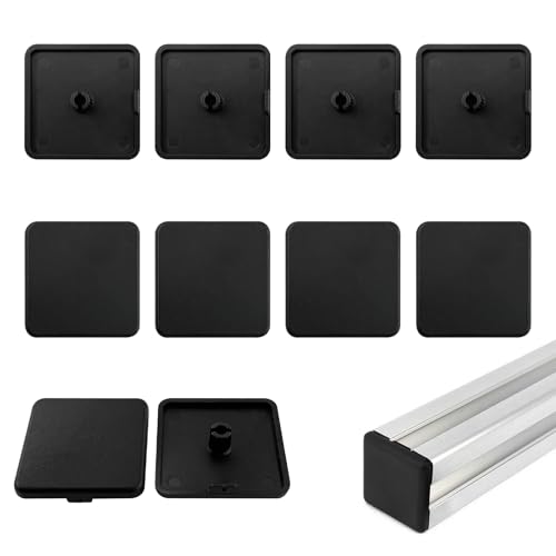 Endkappe Aluprofil 40x40 Abdeckkappen Aluprofil Kunststoff Schutzkappen - Aluprofil Kappe Profil Endkappe Profilabdeckkappe Kunststoff - Aluprofil Zubehör Vierkantrohr Endkappen (10 Stück, Schwarz)