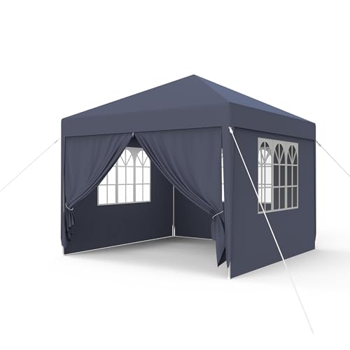 YRHome Pavillon 3x3 m Partyzelt Zelt Stabil Wasserdicht Winterfest UV-Schutz Gartenpavillon Festzelt Bierzelt Camping Zelt mit Seitenteilen & Fenstern für Garten und Camping,Anthrazit