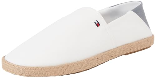 Tommy Hilfiger Herren Espadrilles Core Textile mit Logo, Weiß (Ecru), 45