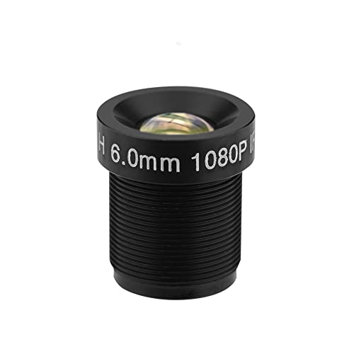 Diyeeni 6mm M12 * 0.5 CCTV Objektiv, Kamera Objektiv Lens, Mini Objektiv Adapter für Überwachungskamera mit 2 Mio. Pixel, 58 ° Weitwinke, IR Nachtsicht