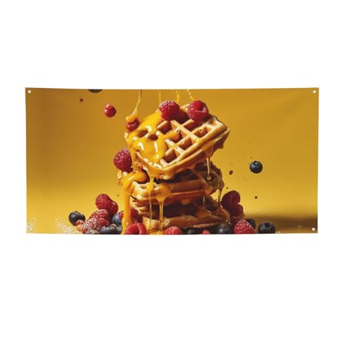 Willkommensbanner Obst Waffeln Party Flagge Fotografie Hintergrund Flagge Dekorationen Geburtstag Party Wanddekoration Schild Foto Requisiten Flagge Banner für Zaun Garten Indoor Outdoor Dekor