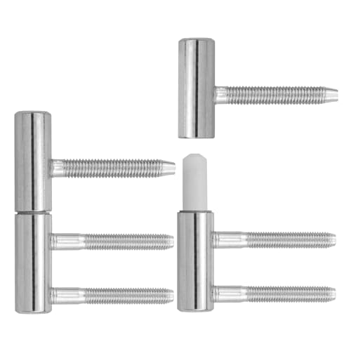 VntMQP 2 Stück 3-Teilig Stahl für Innentüren Holztür Türbänder Einbohrband Scharniere Türscharnier Türband Aufschraubband(Stahl Vernickelt)