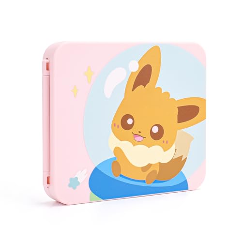 DLseego Game Card Aufbewahrungsbox Kompatibel mit Switch Game Card, Tragbare Spielkarte Storage Tasche Schutzhülle mit 12 Game Card Slots und 12 Micro SD Card Slots-Rosa Fuchs