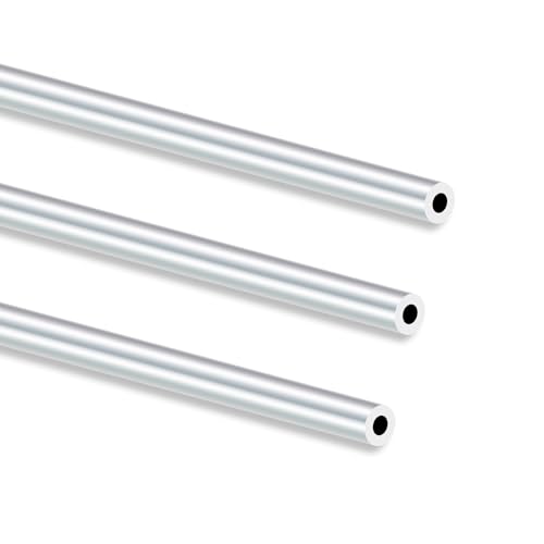 iMeistek 6063 Aluminium-Rundrohr, 250 mm Länge, 8mm Außendurchmesser, 4mm Innendurchmesser, nahtlos, gerade, runde Rohre für Industrie, Dekoration, Architektur (3 Stück)