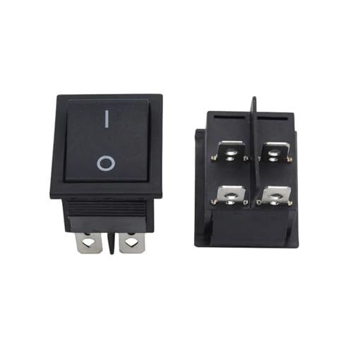 2pcs Black AC 15A 250V 20A 125V 4 Pins DPST On/Off Rocker Switch Spring Momentary automatic falls back in its off state