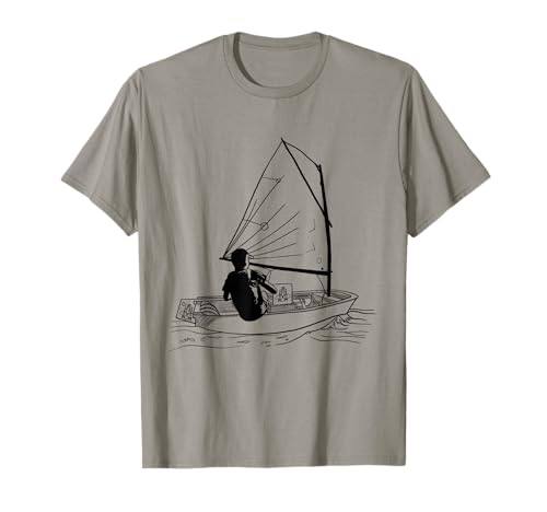Opti Segelboot Grafik Dinghy Boot Segeln Liebhaber T-Shirt