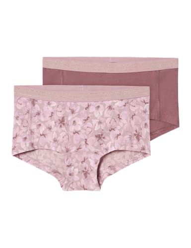 NAME IT Mädchen Nkfhipster 2p Mauve Flower Noos Boxershorts, Mauve Shadows, 146-152 EU