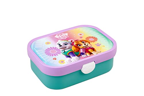 Mepal Brotdose Kinder - Bento Box Kinder - Brotdose Kinder mit Fächern & Gabel - Meal Prep Box mit Clip-Verschluss - BPA-frei & Spülmaschinenfest - 750 ml - Paw Patrol Girls