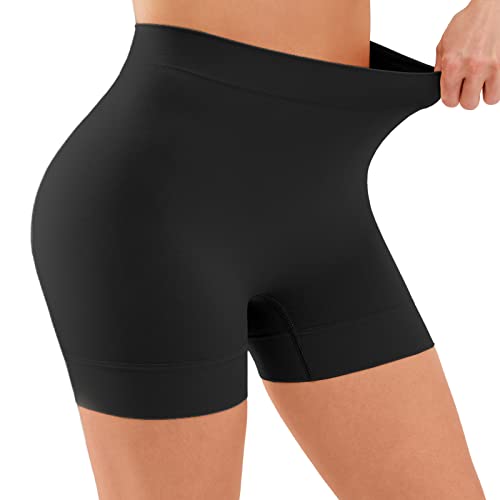 YADIFEN Radlerhose Damen Kurze Hose Damen Shorts Leggings,sehr kurz Shorts Damen,Unter Kleid Rock Anti Scheuern Bequem hohe Taille Boxershorts Hotpants,1er Schwarz,S