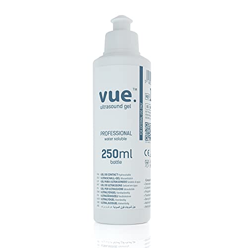 Vue Ultrasound Gel - 250ml / 1L / 5L Flasche mit klaren leitfähigenTransmissionsgel für Ultraschall- und Doppler-Geräte, EMS, TENS (250ml Flasche)