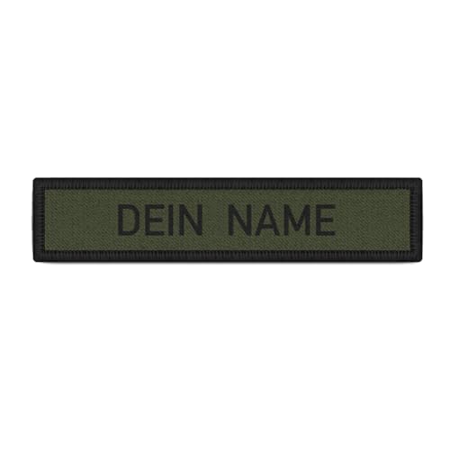 Copytec Namens-Band Patch Oliv-grün Dein Name Schwarze Schrift personalisiert #35219