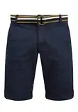 Blend Bruno Herren Chino Shorts Bermuda Kurze Hose Mit Gürtel Regular Fit, Größe:S, Farbe:Navy (70230)