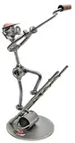 STEEMO Schraubenmännchen Figur: Anstreicher Maler - Farbeimer & Farbfleck - Handwerker-Geschenk, Metall-Deko, Kunsthandwerk, Stahl, grau 13x9x22 cm