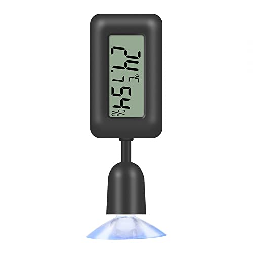 Reptilien Thermometer,Wasserdicht Hochempfindliches Digitales Hygrometer Drehbares Aquarium Temperaturmessgeräte mit Saugnapf für Reptilienaquarien