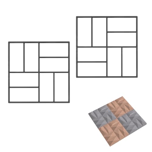 MAYTIIMO DIY Pflasterform Gehweg Form 40x40x4cm,Garten Schablone Kunststoff Gehwegplatten Quadratisch Beton Pflastersteine mit 8 Kammersystem,2 Stück