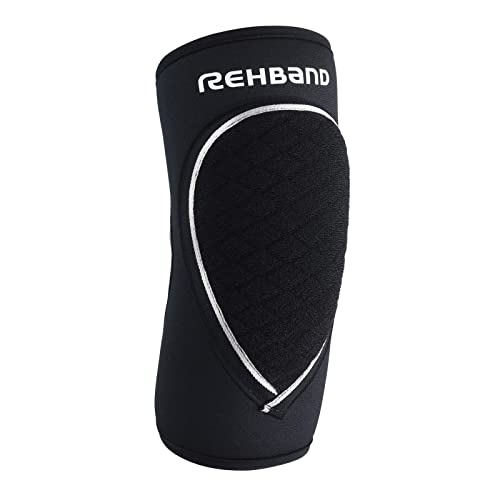 Rehband Ellenbogenschoner Schwarz, Neopren Ellenbogenschutz Handball & Volleyball, Unisex, Farbe:Schwarz, Größe:S