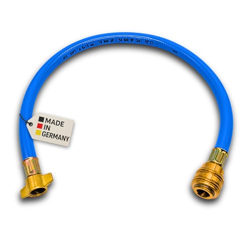 LKW Füllschlauch 500 mm mit Euro-Kupplung (NW 7,2) – GRUBENSTAHL® Druckluft Adapter für Prüfanschluss – 18 bar – Messinganschlüsse – Reifenfüller & Werkstatt Zubehör