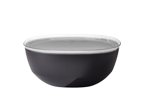 Mepal – Servierschale mit Deckel Silueta – Spülmaschinen- und mikrowellenfest – Salatschüssel – Tapas Teller – Geschirr – 5000 ml – Nordic black