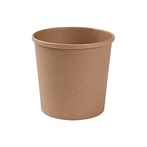 GREENBOX Bio Pappbecher Speisebecher Kraft-Karton Becher braun I Kompostierbare Becher mit PLA Innenbeschichtung Suppen-Becher To Go Eisbecher Pappe I 25 Bio Einweg-Becher biologisch abbaubar 600 ml