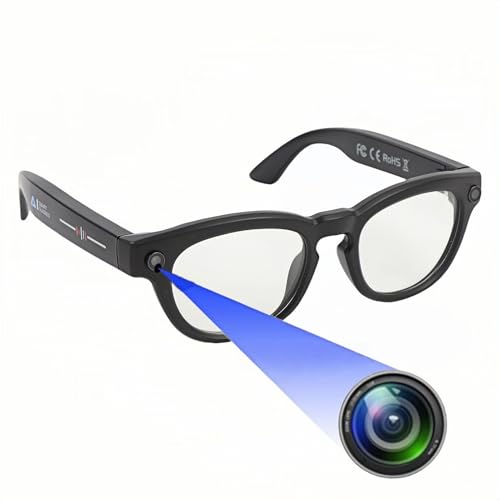 Kameragläser, Sportgläser Im Freien mit Kamera, HD -Smart -Videoaufnahme, Tragbare Sonnenbrille mit 11 Sprachen Übersetzung, Zum Fahren, Radfahren, Angeln, Wandern