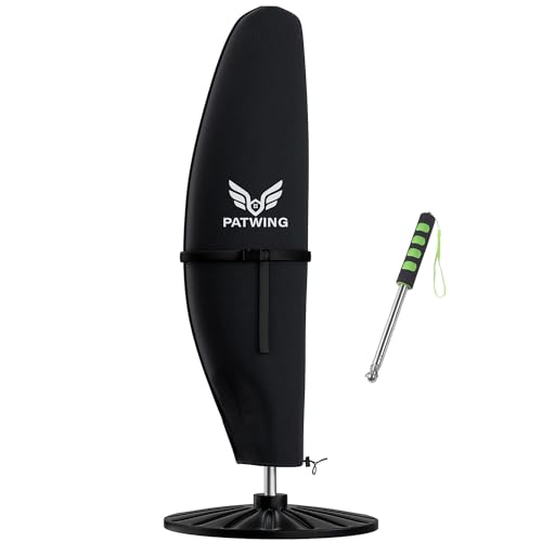 PATWING Sonnenschirm Schutzhülle mit Stab - 600D Oxford Abdeckung für Ampelschirm 2 bis 4 M, Wetterfest, Wasserdicht, UV-Anti und Robustheit, Sonnenschirm Hülle ( 190*30*81/46cm)