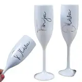 personalisiertes Sektglas zum JGA | Sektgläser mit Namen zum Junggesellinnenabschied für Frauen | Accessoires Brautparty Hochzeit