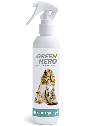 Green Hero Haustierpflege 250ml gegen Juckreiz, Pflegt die Haut bei Juckreiz Grasmilben Milben Pilz Räude Reizungen Läusen und unterstützt den Regenerationsprozess für Hund und Katze