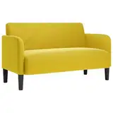 vidaXL Zweisitzer-Sofa Gelb 109 cm Samt, 2-Sitzer-Sofa, Couch, Wohnzimmer-Sitzmöbel, Sofa, gepolstertes Sofa, Wohnzimmersofa, 2-Sitzer-Couch, Samtsofa
