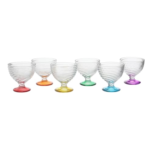 Kasanova 1 SET MIT 6 EISBECHERN 320 ML FARBIGER BODEN, Glas