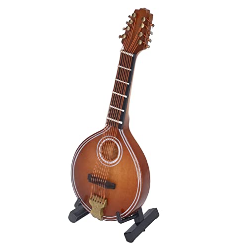 Mini-Mandoline-Instrument, 8 Saiten, Elegantes Handgefertigtes Modell mit Halterung, Platzsparend für Zuhause
