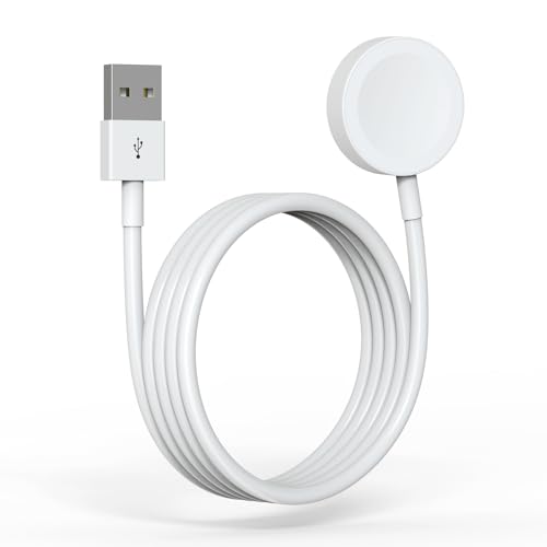 BOVYFUW Watch Ladekabel für Apple Watch, Drahtlos Magnetisch Ladegerät für iWatch, 1 Meter Uhr Kabel USB Tragbare Ladestation Kompatibel mit Apple Watch Serie 9/8/7/6/5/4/3/2/1/Ultra 2/SE