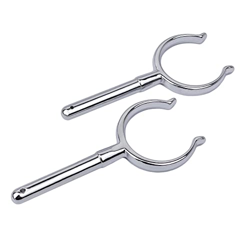 GATE14® Ruderdollen Fuer Ruder 2 Stück mit Bajonettverschluss aus verchromtem Messing Ø Schaft: 14 mm