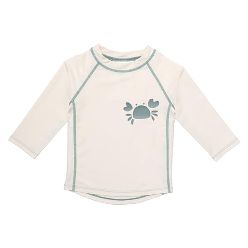 LaLoona Baby UV Schutz Shirt | Langarm Badeshirt mit UPF 80+ | UV Kleidung schnelltrocknend & Oeko-TEX Standard 100 geprüft - Off White Mint - 86/92