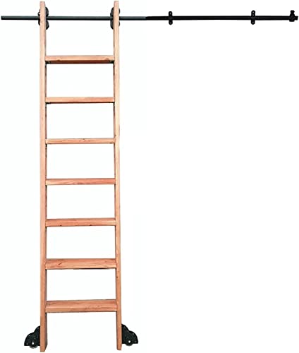 Rollende Bibliotheksleiter, robuste Gleitschienen, Hardware-Set, Gleitleiter-Schienen-Set, Rollleitern für Bücherregal, Lager, mobile Leiterschiene (ohne Leiter)