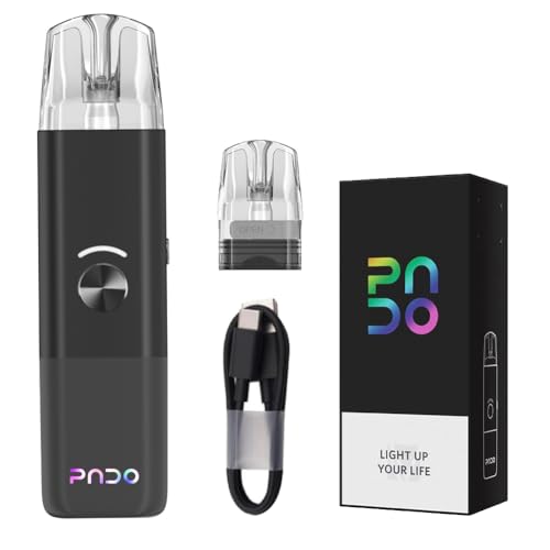 VAPTIO Pado Kit Elektronische Zigarette 1000 mAh 11.5W Vape Pen mit 2 Stück Ersatzspule 0.6ohm (Mesh) / 1.2ohm (MTL),Kein E-Liquid Kein Nikotin (Schwarz)