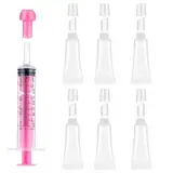 AHQiZFX 6Stk Leere Lipgloss Tuben,Leere Kosmetik Lipgloss Tuben Behälter,Nachfüllbare Kosmetikflaschen,10ml Transparente Lippenbalsam-Röhrchen mit 5ml Spritzen,für Shampoo Lipgloss Lippenbalsam Lotion