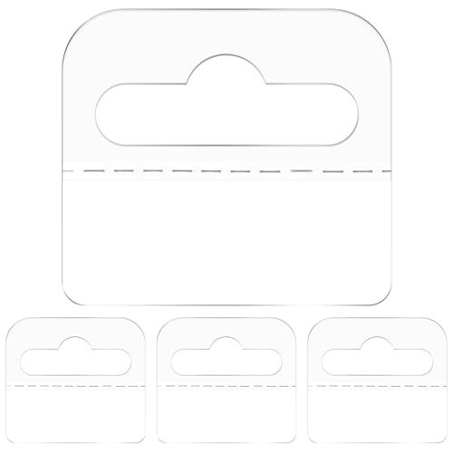 JIYIN 200 Stück Eurolochaufhänger Selbstklebend, Durchsichtige Aufhängelaschen Hängen Tabs Transparente Aufhänger Mit Schlitz Löchern Display Hang Tags Transparente für Verkaufsartikel Laden Einzelh