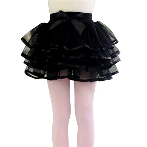 Rock Mädchen Tütü Kind Schwarz Lagen Ballettrock Flauschig Tüllrock Kind Bunt Prinzessin Ballett Wickelrock Moden Minirock Tanzkleid Minirock für Karneval Tutu-Kostüm Mädchen