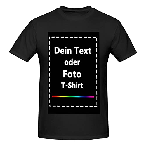 T Shirt selbst gestalten - Tshirt personalisiert – t Shirt Bedrucken mit eigenem Text, t Shirt Bedrucken für Männer(20 Farben, S-6XL)