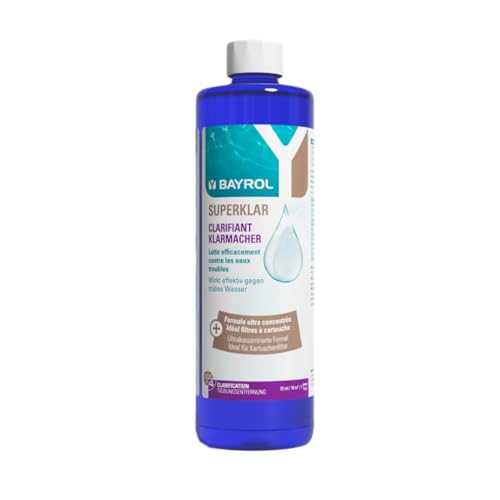 BAYROL Superklar 0,5L - Klarmacher Poolwasser flüssig für Pool - Poolklar für Filterbälle, Filterballs Pool, Kartuschenfilter - Poolreiniger - Wasser klar