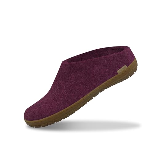 Glerups Filz Hausschuhe Herren und Damen (Größe 38) | Komfortabler Hausstiefel Damen & Herren mit Natürlicher Gummisohle | Filzstiefel Herren & Damen Winter | Comfortable Slippers Women & Men