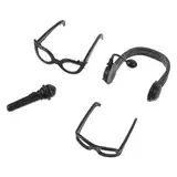 Yardwe 1 Satz Puppendekor Headset Miniatur Babypuppen Für Träger Ohrhörer Mikrofon Bausätze Puppenbrillenverzierungen Puppenhaus Bausatz Kopfhörer Plüsch Black Plastik