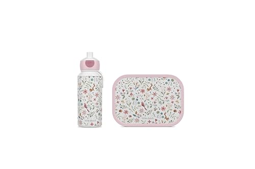Mepal - Pausenset Campus Little Dutch - Set für Kinder mit Pop-up Trinkflasche & Lunch Box - Lunch-Set für die Schule oder unterwegs - Spülmaschinenfest - 400 + 750 ml - Fairy Wonders