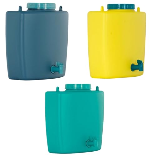 4Big.fun Wasserspender 9 L mit Wasserhahn Camping Gartenhaus Datscha Rukomojnik Kanister gelb