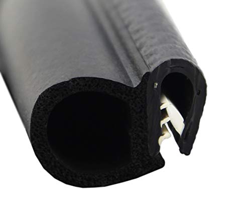 DS2 Dichtungsprofil von SMI-Kantenschutzprofi mit seitlicher Dichtung aus EPDM Moosgummi - Klemmprofil aus weich PVC - einfache Montage, selbstklemmend ohne Kleber - Klemmbereich 1-4mm (3 m)