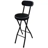 TLTDSMY Klappbare tragbare Stange mit Rückenlehne, Theke, Höhe, faltbar, hohe Stange für Küche, Outdoor, Shop, Café, schwarz, 55 cm