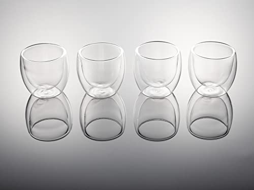 Hanseküche Doppelwandige Espressotassen 4er Set (4x80ml) – Espresso Gläser Set aus hochwertigem Borosilikatglas – Handgefertigte Gläser im edlen Design, doppelwandig, Tassen (Standard)