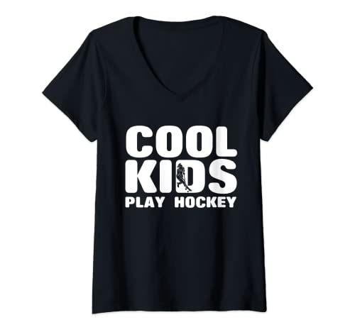 Damen Cooles Kinderspielfeld-Hockey-Mädchen T-Shirt mit V-Ausschnitt